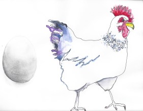 chicken and an egg